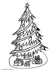 Holidays. Christmas tree colouring in