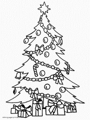 Christmas tree colouring for girls and boys