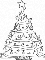 Coloring printable pages of Christmas trees