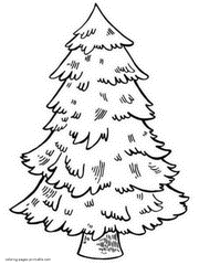 Not decorated Christmas tree. Coloring pages for printing