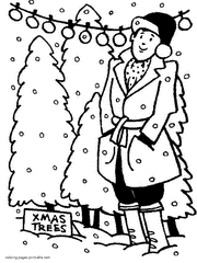 Winter theme coloring pages. Holidays
