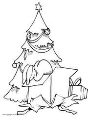 Christmas tree coloring book for a child