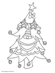 Free coloring pages for kids. Christmas tree