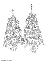Christmas Tree Coloring Pages. Printable Free Pictures (50).