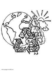 Earth Day colouring sheets. Recycling