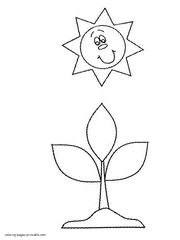 Simple kids coloring pages for the Earth Day. Print it free
