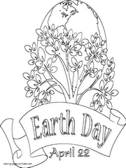 22 April Earth Day. Coloring pages