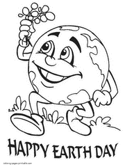 Happy Earth Day coloring pages. Greeting card