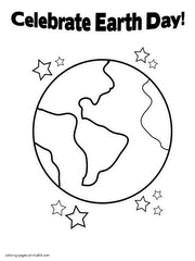Earth Day celebrating coloring page printable