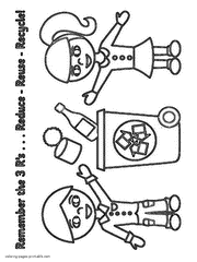 Reduce Reuse Recycle coloring pages
