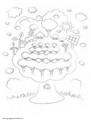 Renewable energy sources coloring pages