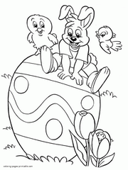 Coloring pages of Easter eggs for printing