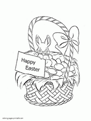 Happy Easter coloring page - a basket
