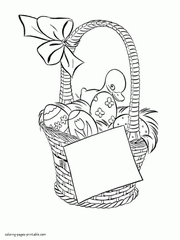 Printables of baskets, eggs and ducklings to Easter