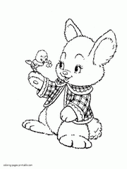Little bunny coloring page for girls