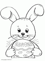Download the Easter bunny coloring page