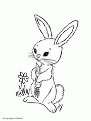 Rabbit with a carrot coloring sheet