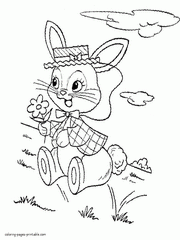 Printable Easter bunny coloring pages