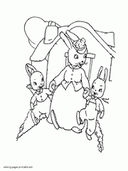 Easter bunnies coloring pages downloadable
