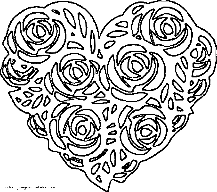 Hearts coloring pages to print out || COLORING-PAGES-PRINTABLE.COM
