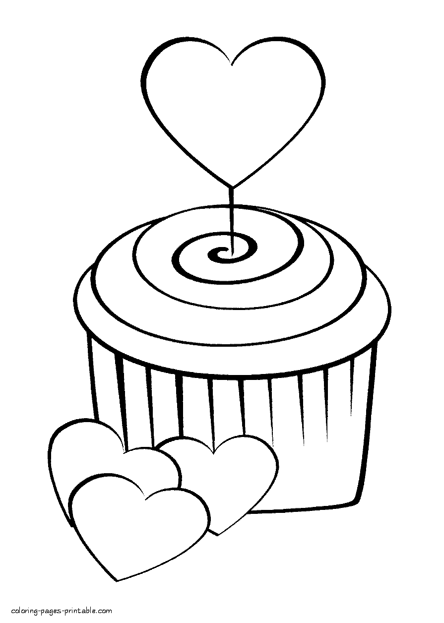 Heart shaped balloons coloring page