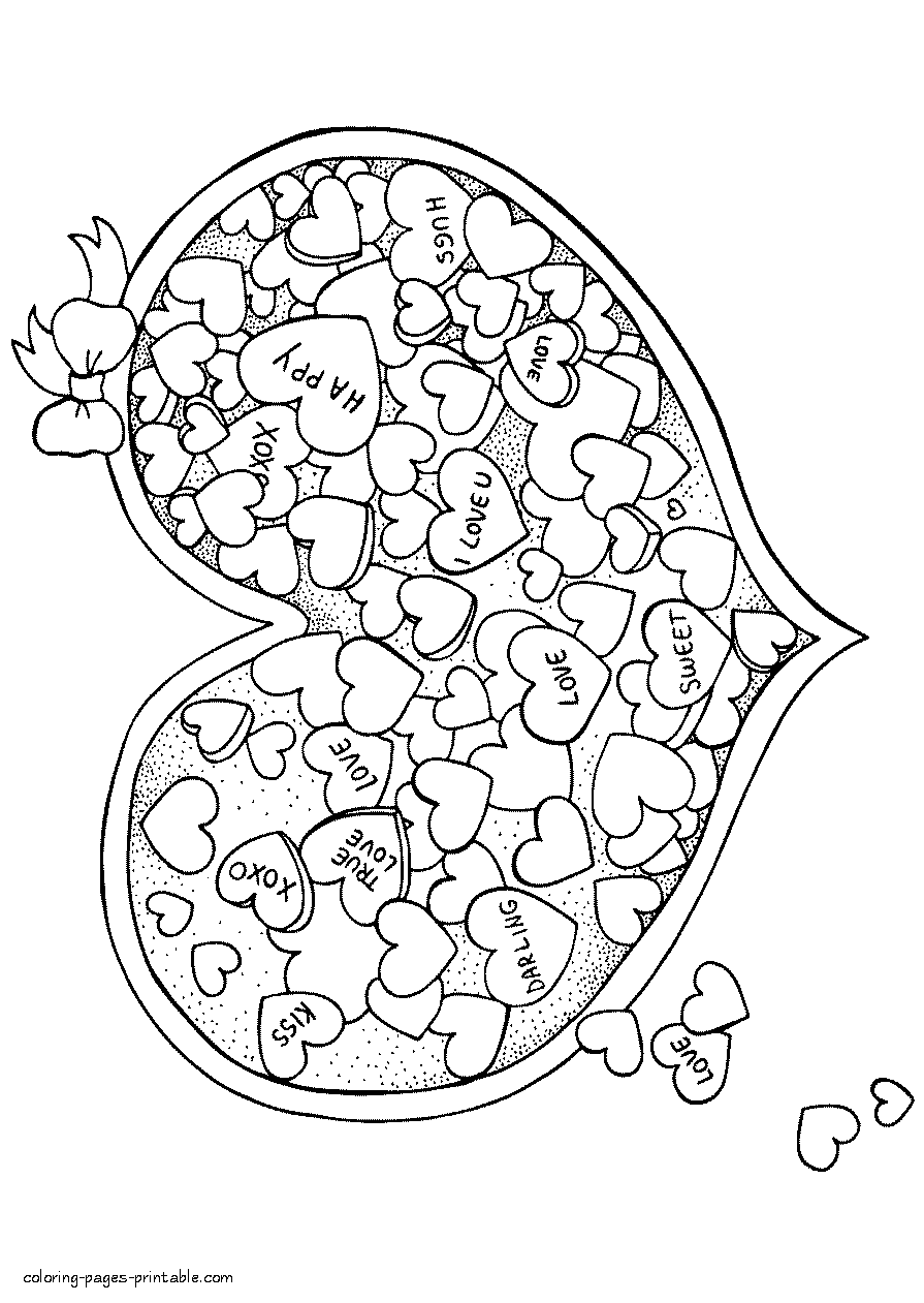 Free heart coloring pages