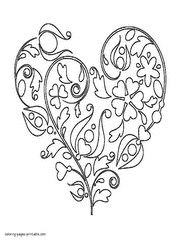 Heart coloring pages printable