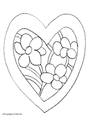Printable heart coloring pages