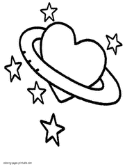 A Heart shaped planet coloring page