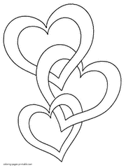 3 hearts coloring pages to print