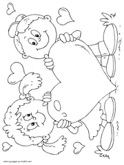 Love hearts coloring pages for kids