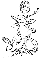 Hearts and flowers coloring pages