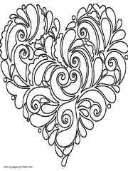 Heart printable coloring pages