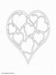 Coloring pages of hearts