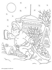 Santa printable coloring pages free