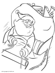 Free Santa Claus and sleigh coloring pages