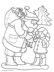 Santa coloring pages printable. Holiday