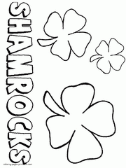 Four-leaf clover coloring printables for St. Patrick's Day