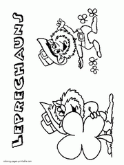 Printable coloring page of the leprechauns
