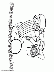 Happy Saint Patrick's Day coloring page for downloading