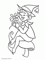 Coloring page of the very young leprechaun for kids