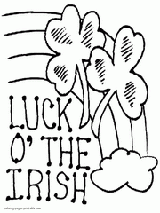 Shamrock coloring pages. Saint Patrick holiday