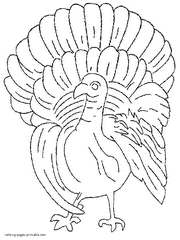Printable Thanksgiving coloring pages. Turkey