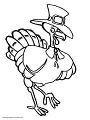 Free turkey coloring pages for Thanksgiving day