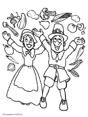Happy Thanksgiving coloring pages for free printing