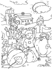 Printable harvest coloring pages for kids