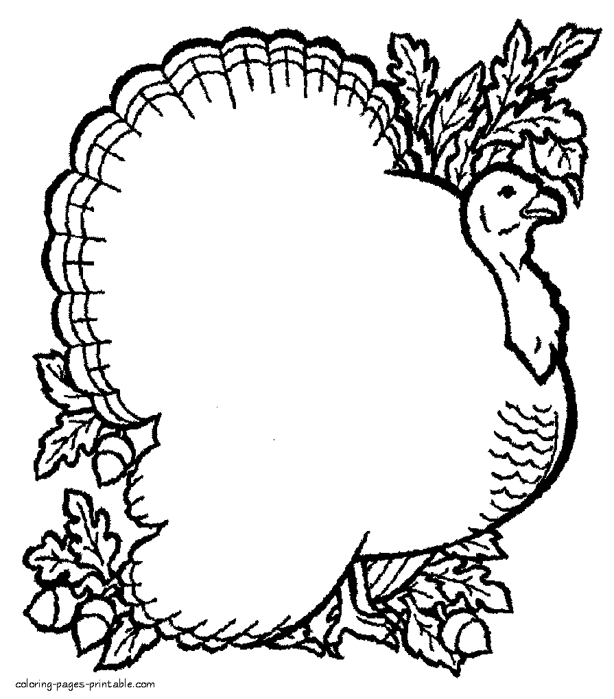 Holiday coloring pages. Thanksgiving card || COLORING-PAGES-PRINTABLE.COM