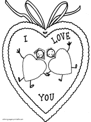 I love you. Valentine coloring pages printable
