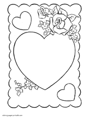 Printable coloring valentine cards