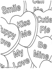 Valentine's Day hearts coloring pages. Holidays pictures for children
